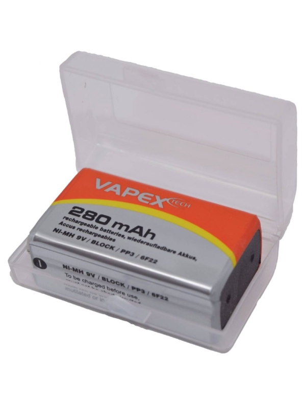 Vapextech PP3 280mAh NiMH Rechargeable Battery with Case