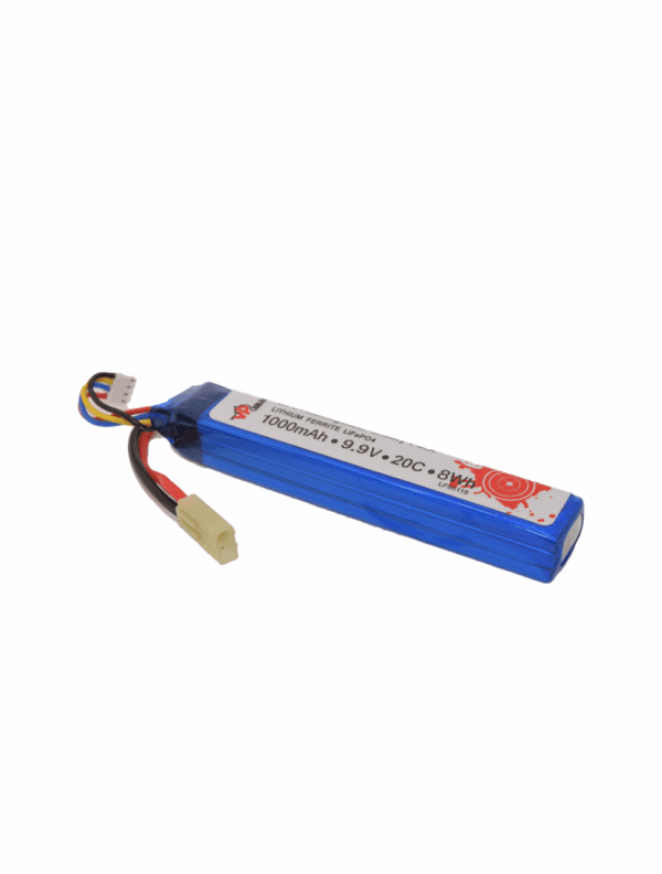 9.9V 1000mAh LiFePO4 Battery Vapextech Flat 20C Airsoft LF95118